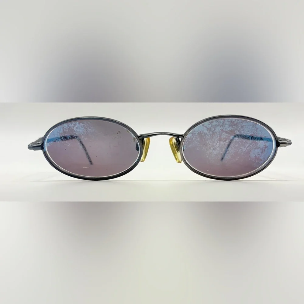 Vintage Revo Gunmetal Blue Oval Sunglasses Frames Only